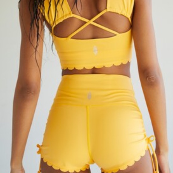 Free People Pants - New! Free People FP movement sun’s out ruched scalloped shorts 14886